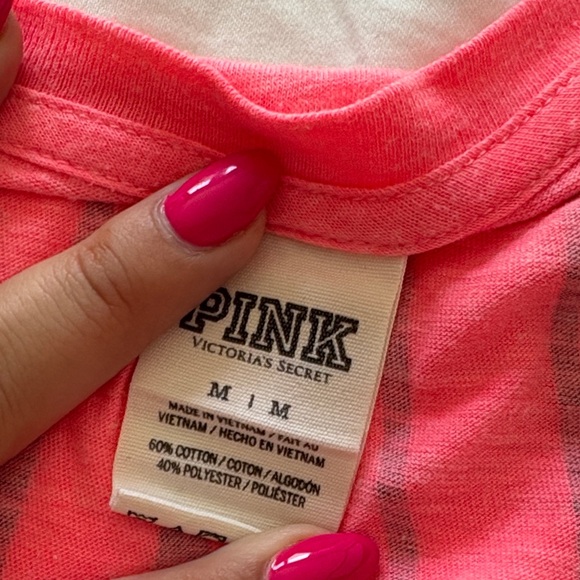PINK Victoria's Secret Coral Short Sleeve Tee - Picture 2 of 6